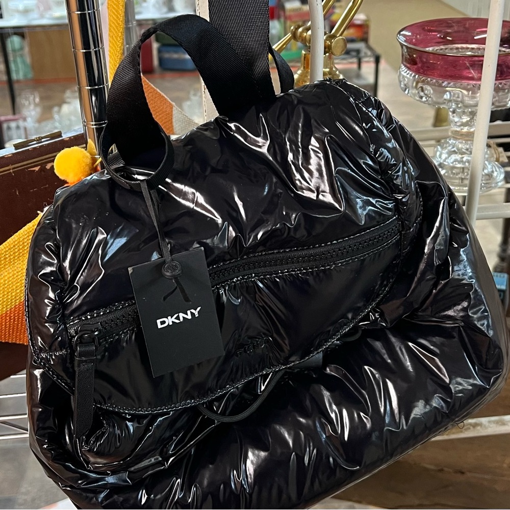 DKNY Glossy Black Backpack/purse
